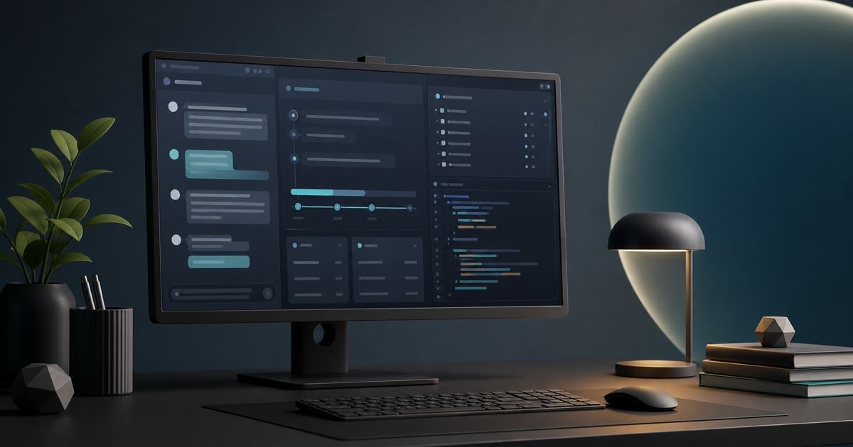 Абстрактное рабочее пространство ChatGPT и Codex на компьютере с Linux