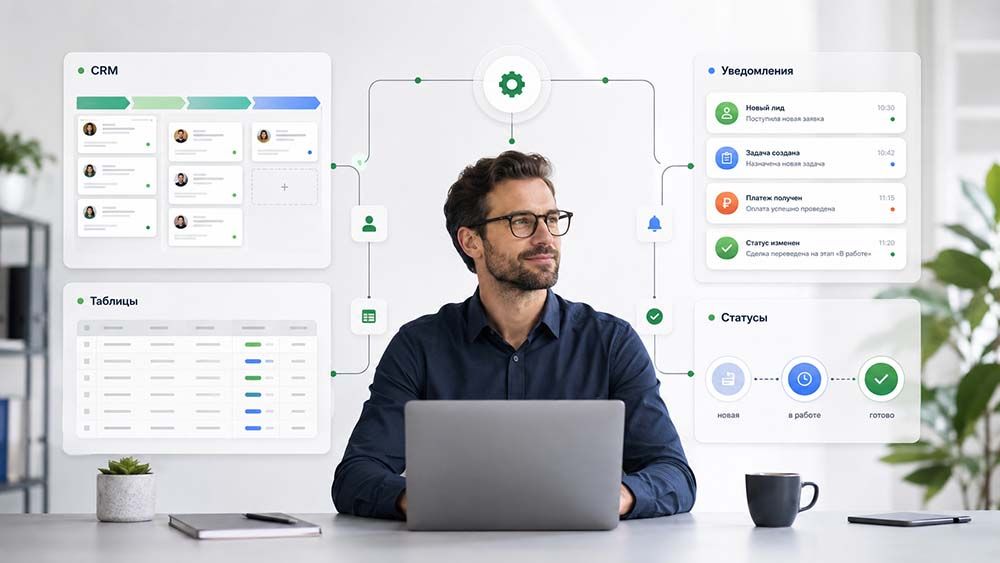 Что можно автоматизировать без ИИ: CRM, таблицы, уведомления и статусы